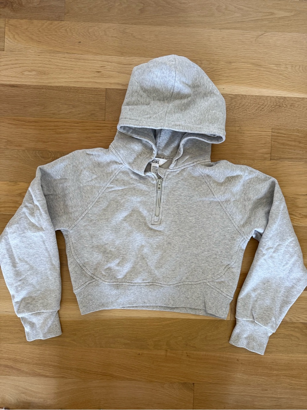 Athleta Girl Gray Half-Zip Hoodie Sweatshirt Large Sz 12